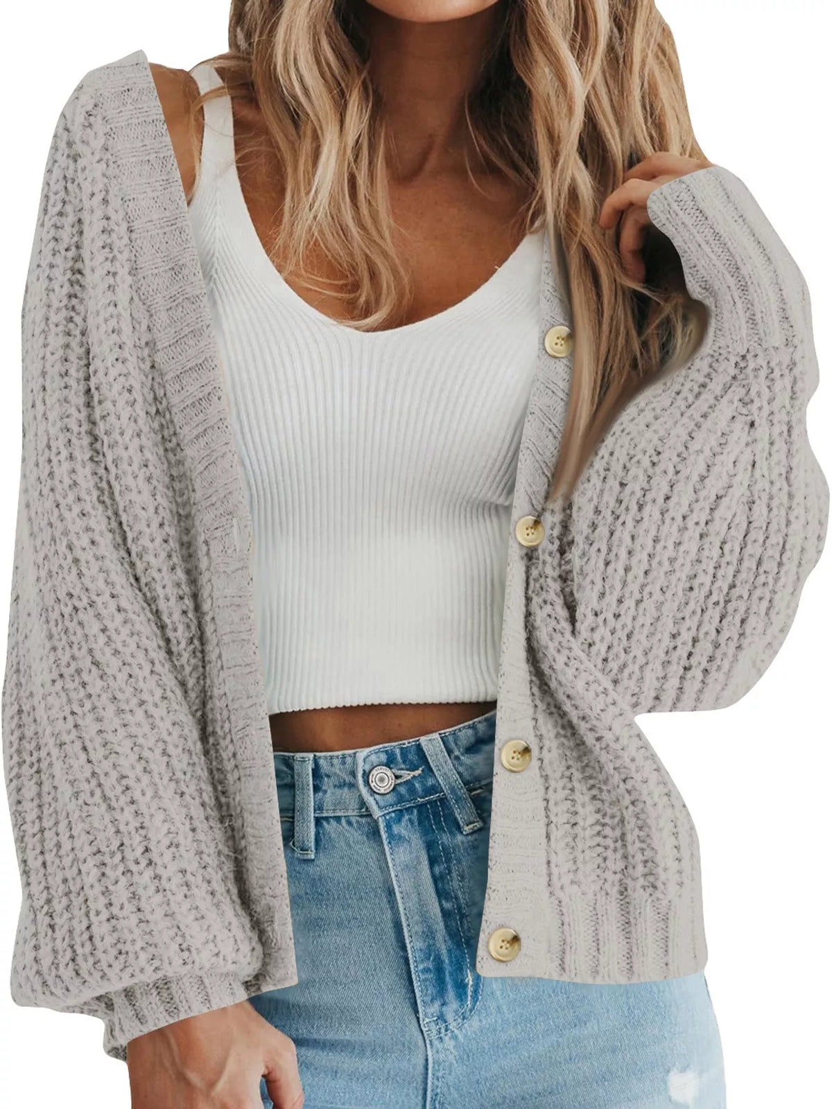 Full Size Chunky Knit Button-down Cardigan Plus (37)