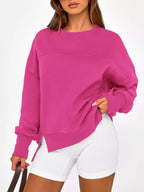 Casual Loose Side Slit Sweatshirt (15)