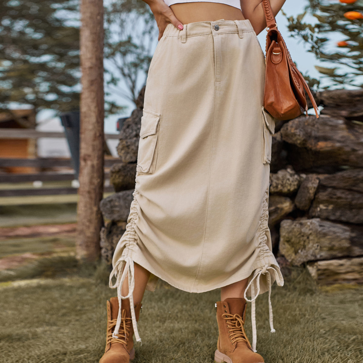 American-style Denim Casual Midi Skirt photo 5