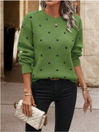 Polka Dot Long Sleeve Sweater (8)