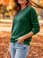 Openwork Round Neck Sweater (20)