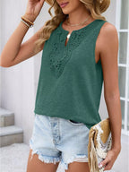 Lace Trim Sleeveless Tank Top (8)