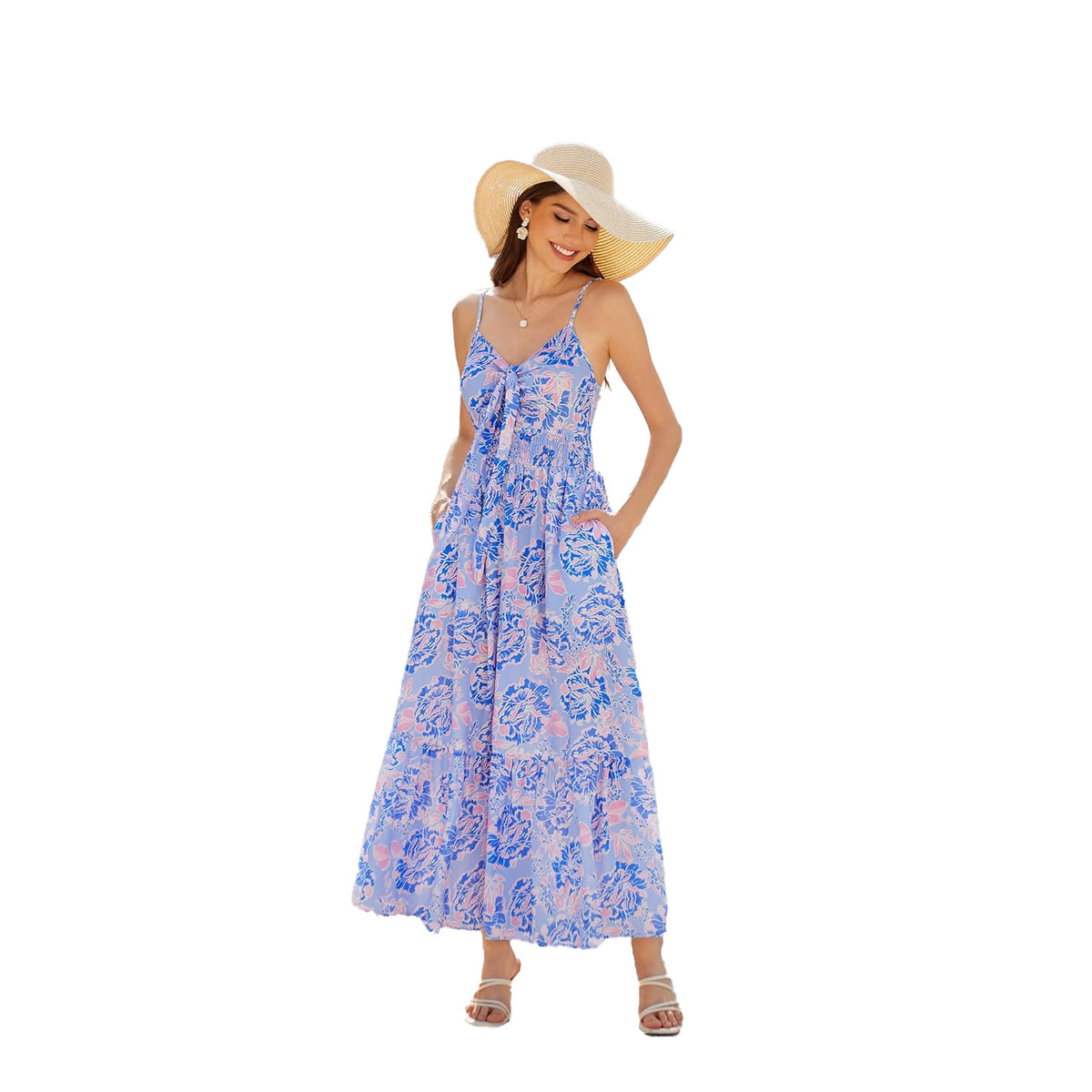Bohemian Print Slip Dress Vacation variant CJLY231117616PK|CJLY231117617QJ|CJLY231117618RI|CJLY231117619SH|CJLY231117620TG