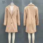 2026 Autumn Winter Retro Casual Mid-length Lapel Coat Woolen variant CJWC307213101AZ|CJWC307213102BY|CJWC307213103CX|CJWC307213104DW|CJWC307213105EV|CJWC307213106FU|CJWC307213107GT|CJWC307213108HS