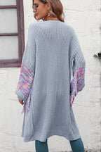 Fringe Sleeve Dropped Shoulder Cardigan (2)