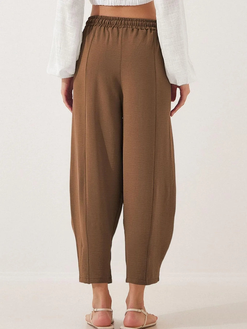 Full Size Drawstring Wide Leg Cropped Pants Plus (11)
