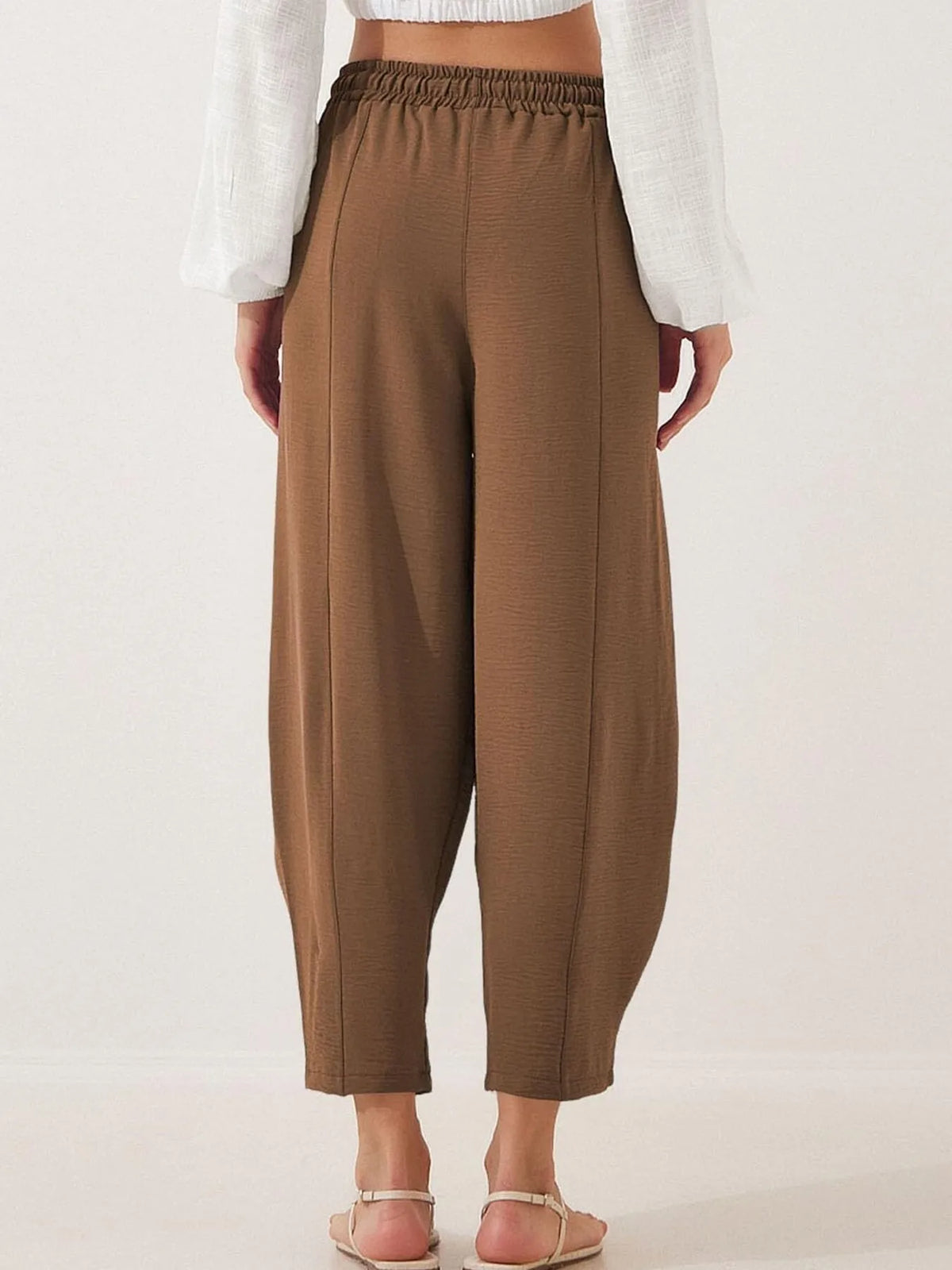 Full Size Drawstring Wide Leg Cropped Pants Plus (11)