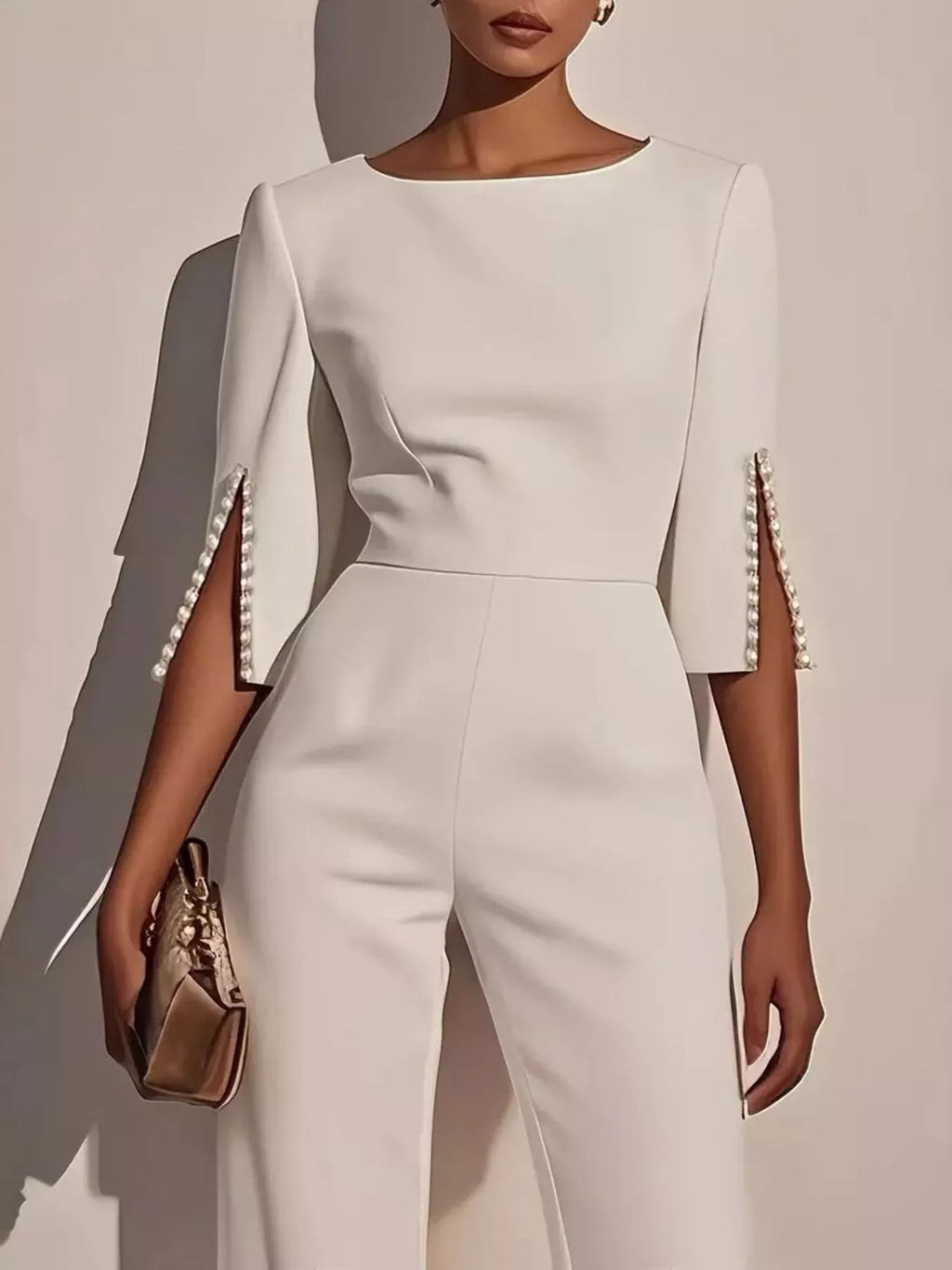 Wide-leg Jumpsuit Slit Sleeve (8)