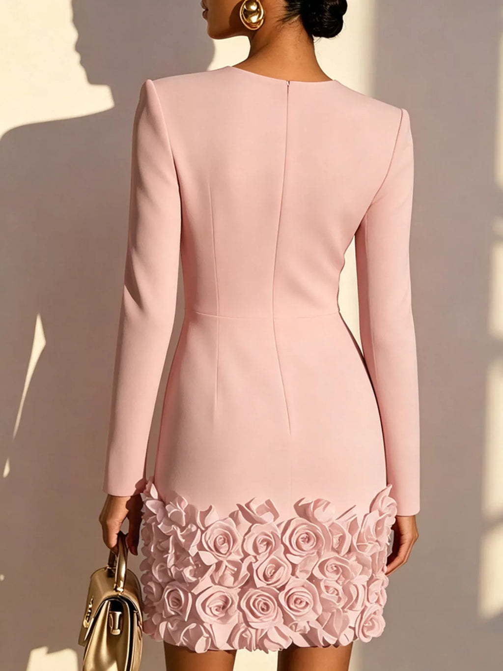 V-neck Dress Rose Embellishment (12)