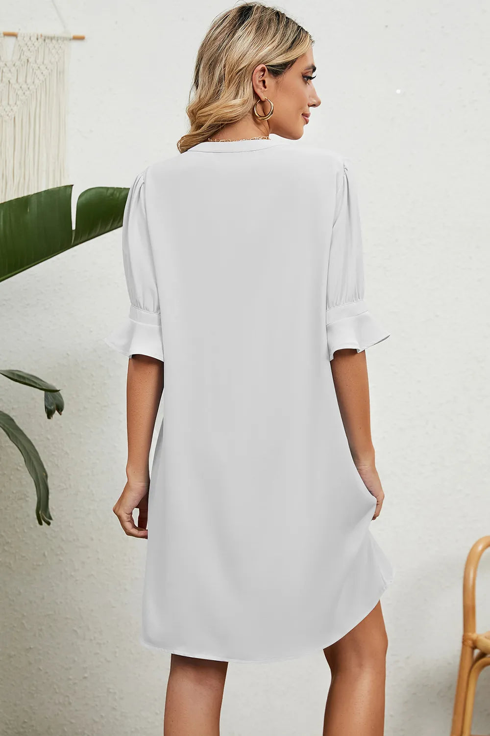 Notched Flounce Sleeve Mini Dress (10)