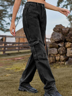 High Waist Cargo Jeans (7)