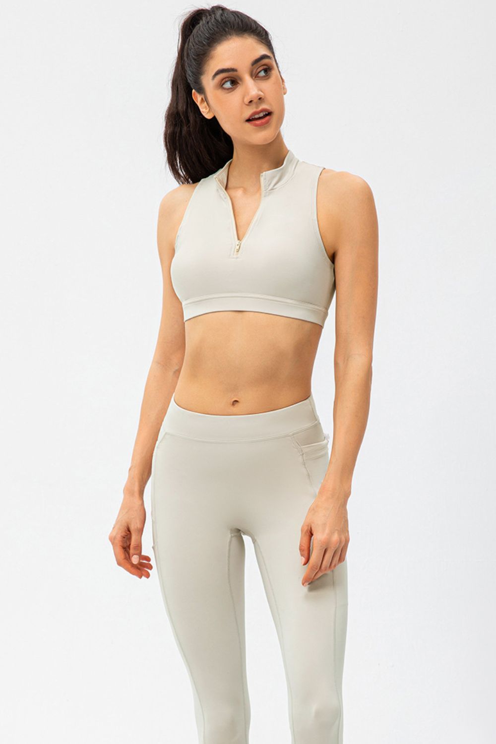 Full Size Cropped Cutout Back Zipper Front Active Tank Top (9)