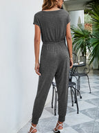 Drawstring Waist Short Sleeve Jogger Jumpsuit (18)