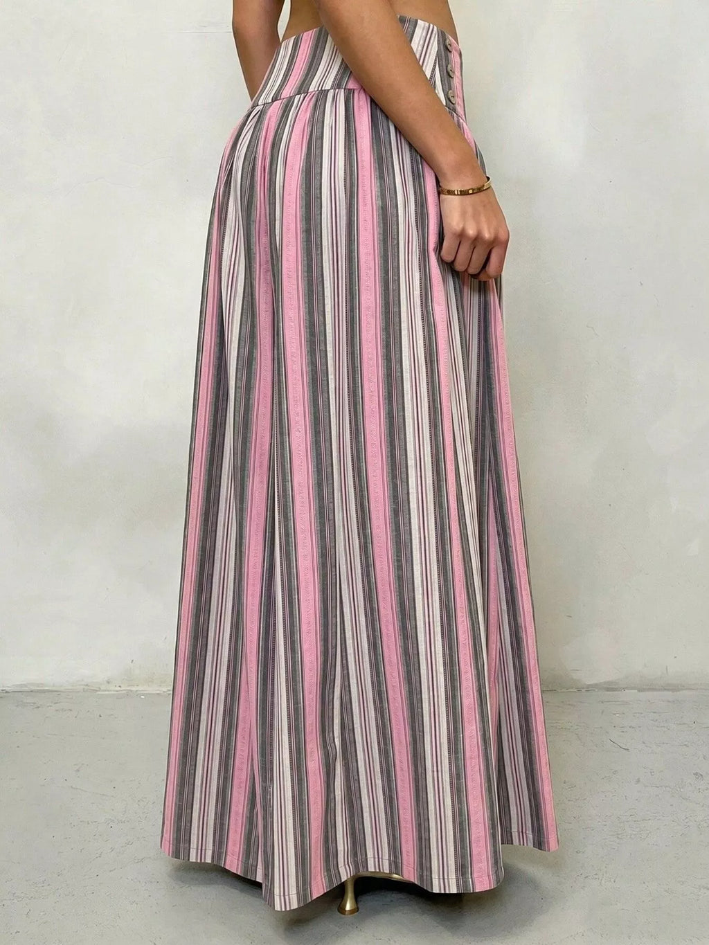 High-waisted Striped Wide-leg Casual Pants (4)