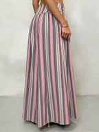 High-waisted Striped Wide-leg Casual Pants (4)
