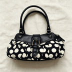 Retro Black-and-white Polka-dot Underarm Shoulder Bag variant CJNS307846901AZ