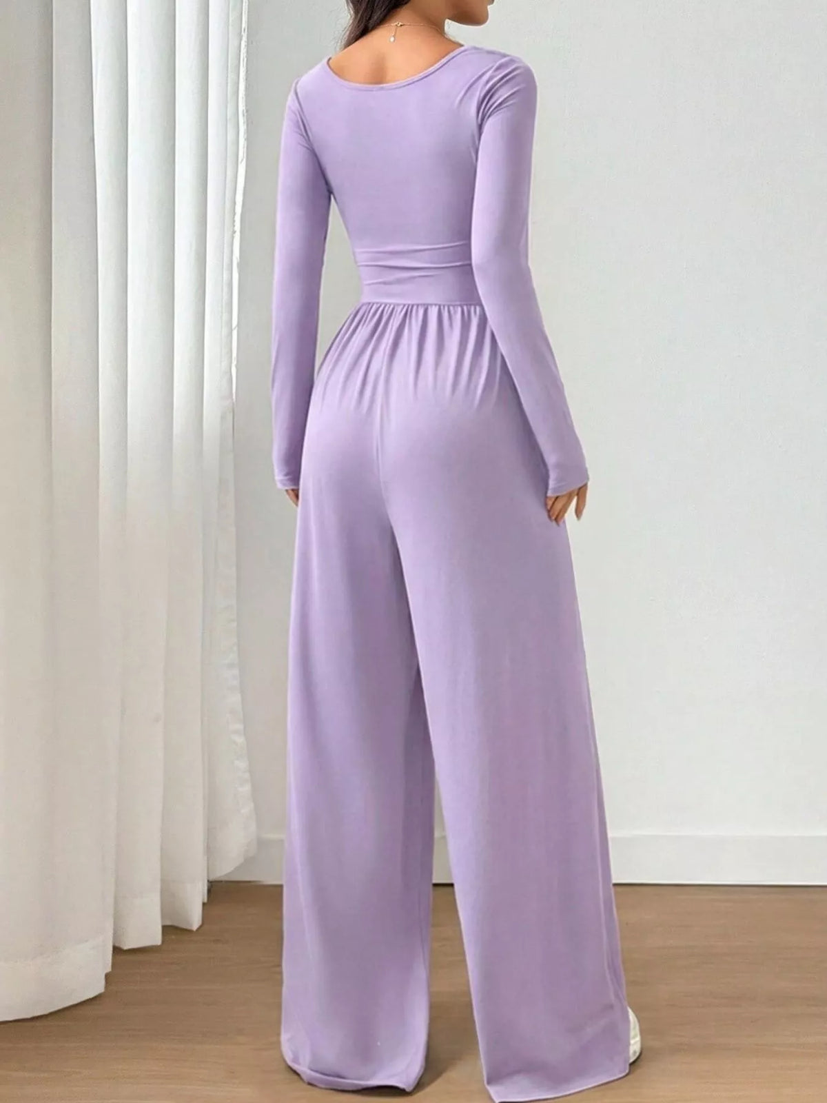 Ruched Square Neck Wide-leg Jumpsuit (24)