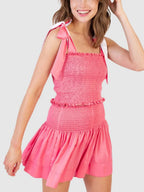 Smocked Tie Shoulder Cami Shorts Set (3)