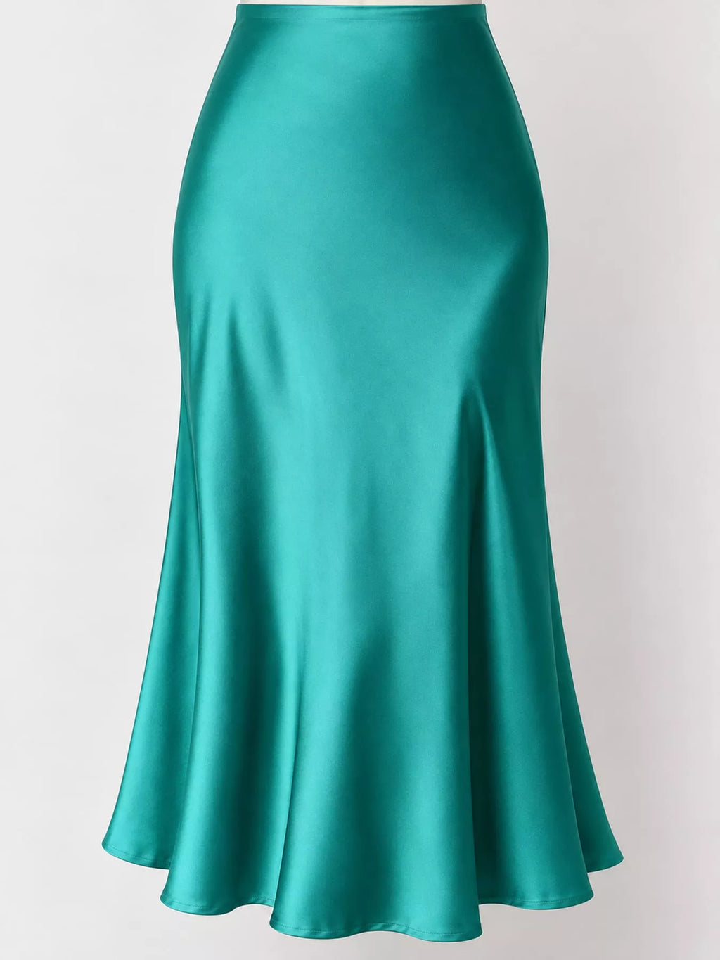 High-waisted Satin Midi Skirt (34)
