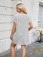 Round Neck Short Sleeve Mini Dress (16)