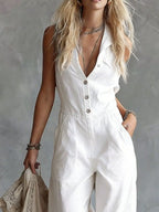 Sleeveless Button-down Wide-leg Jumpsuit (6)