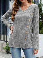 V-neck Long Sleeve T-shirt (18)