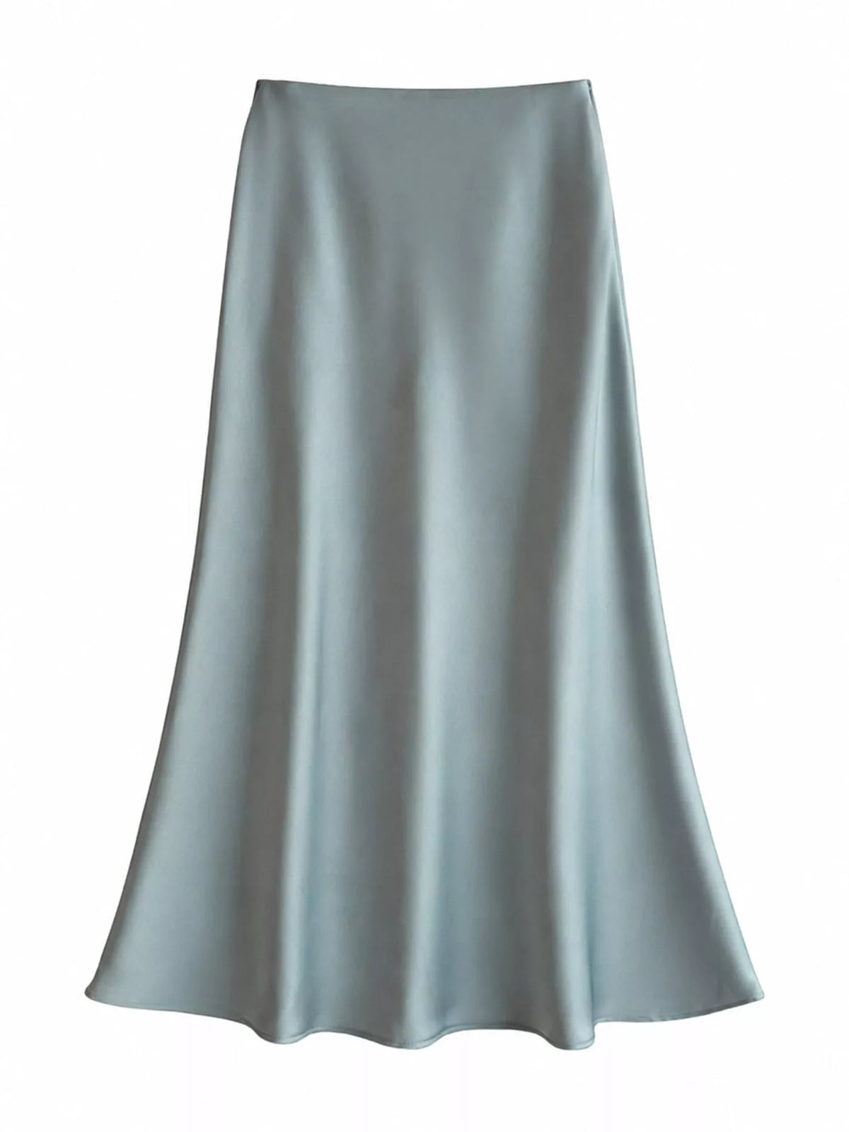 Full Size High-waisted Satin Midi Skirt Plus (35)