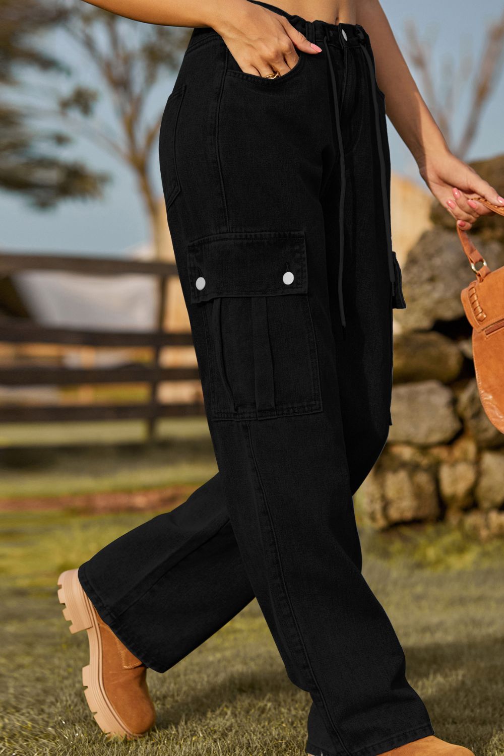 Loose Fit Drawstring Jeans Pocket (10)
