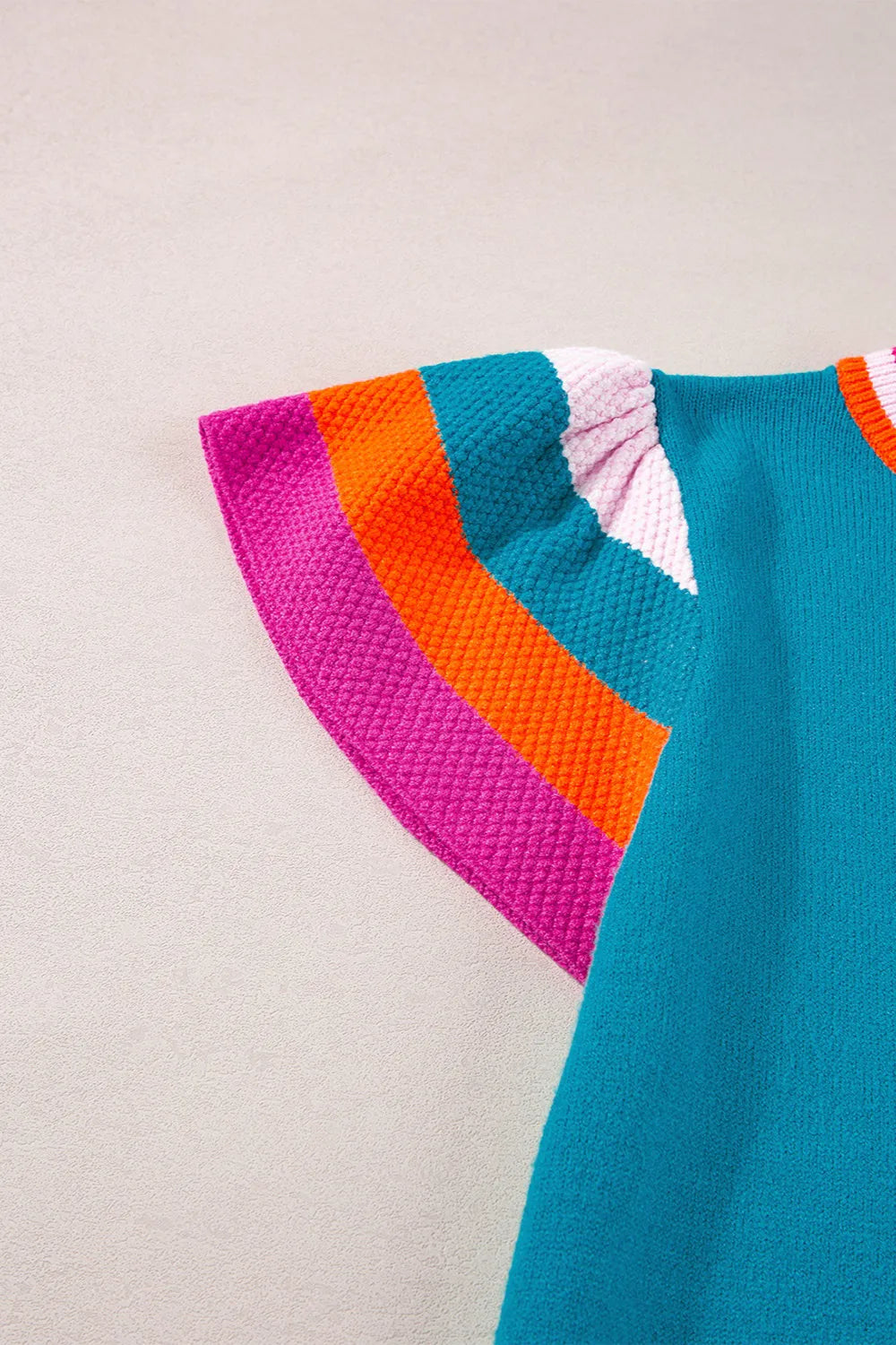Block Round Neck Knit Top (26)