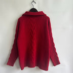 Ribbed Half Zip Long Sleeve Sweater (6)