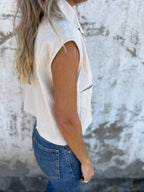 Full Size Textured Button-front Sleeveless Shirt Plus (5)