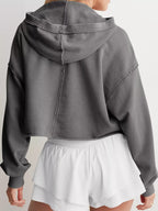 Dropped Shoulder Cropped Hoodie (21)