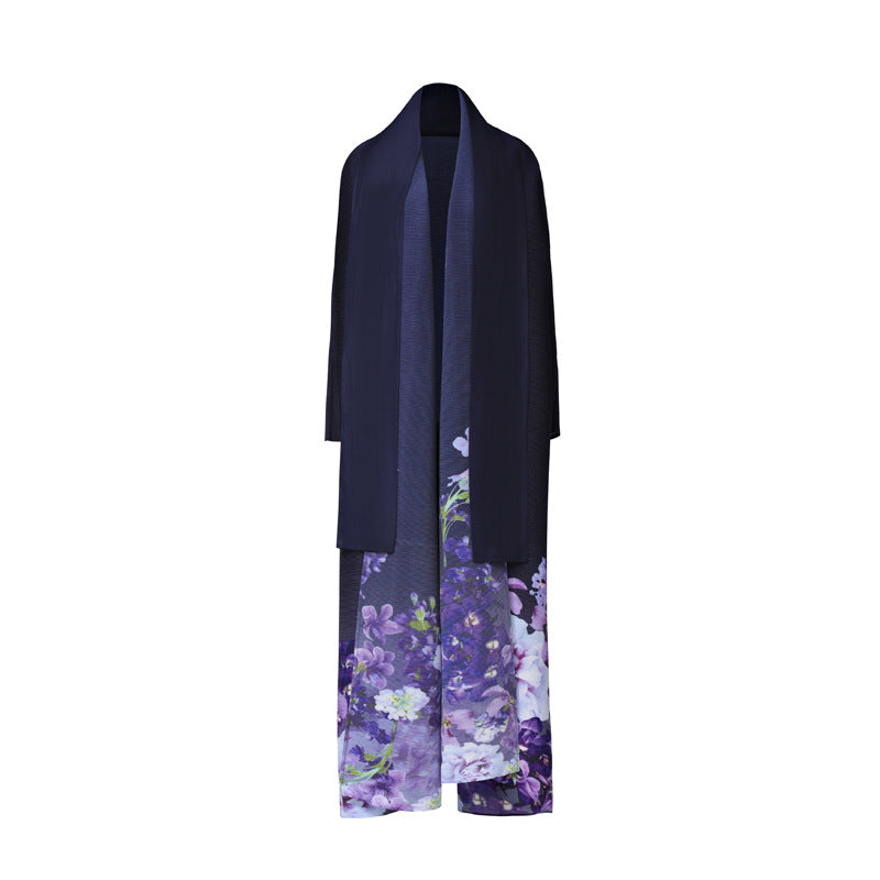 Printed Long Sleeve Scarf Cardigan Dress variant CJLY228221103CX