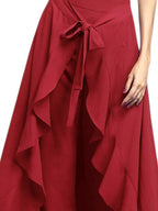 Full Size High-waisted Tie-front Ruffled Wide-leg Pants Plus (6)