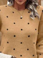 Polka Dot Round Neck Sweater (17)