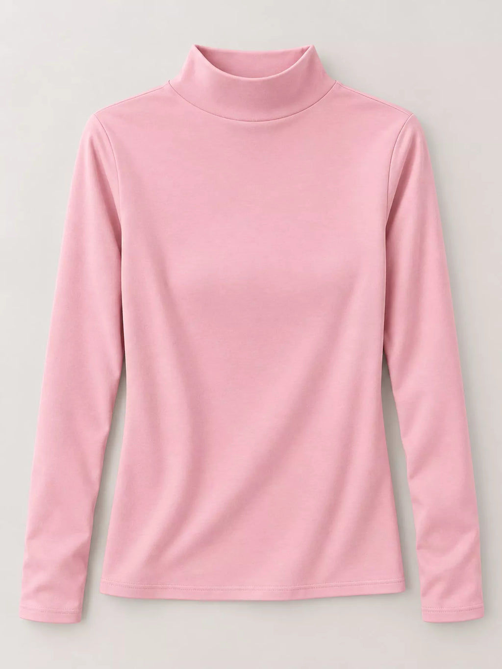 Full Size Slim-fit Mock Neck Long Sleeve Basic T-shirt Plus (19)