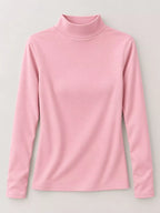 Full Size Slim-fit Mock Neck Long Sleeve Basic T-shirt Plus (19)