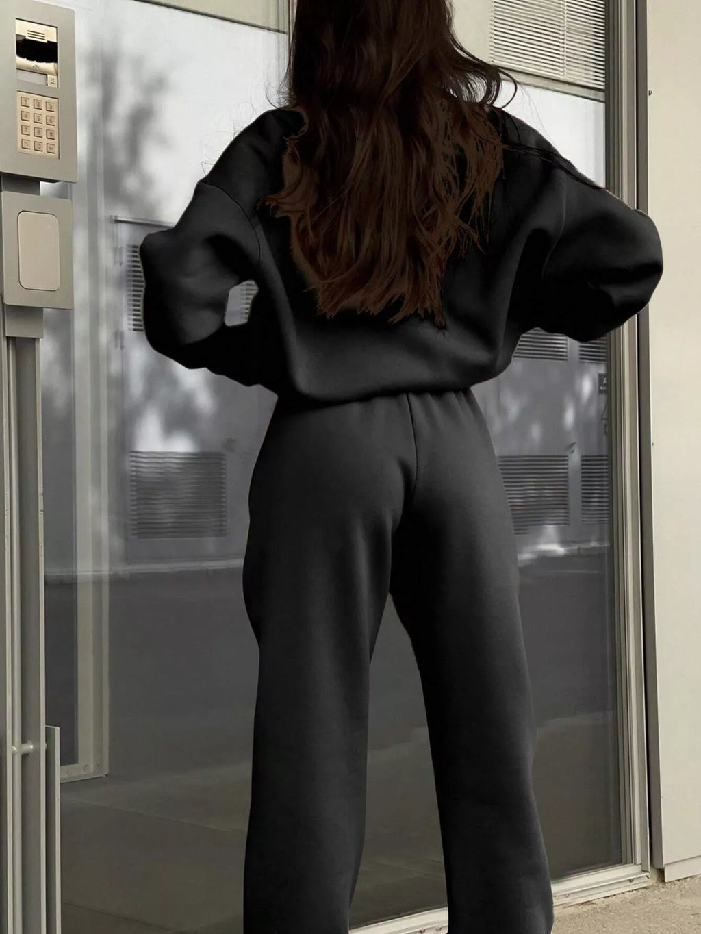 Half Zip Sweatshirt Pants Set (6)
