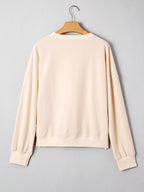 Raw Edge Flower Patch Drop Shoulder Casual Top (7)