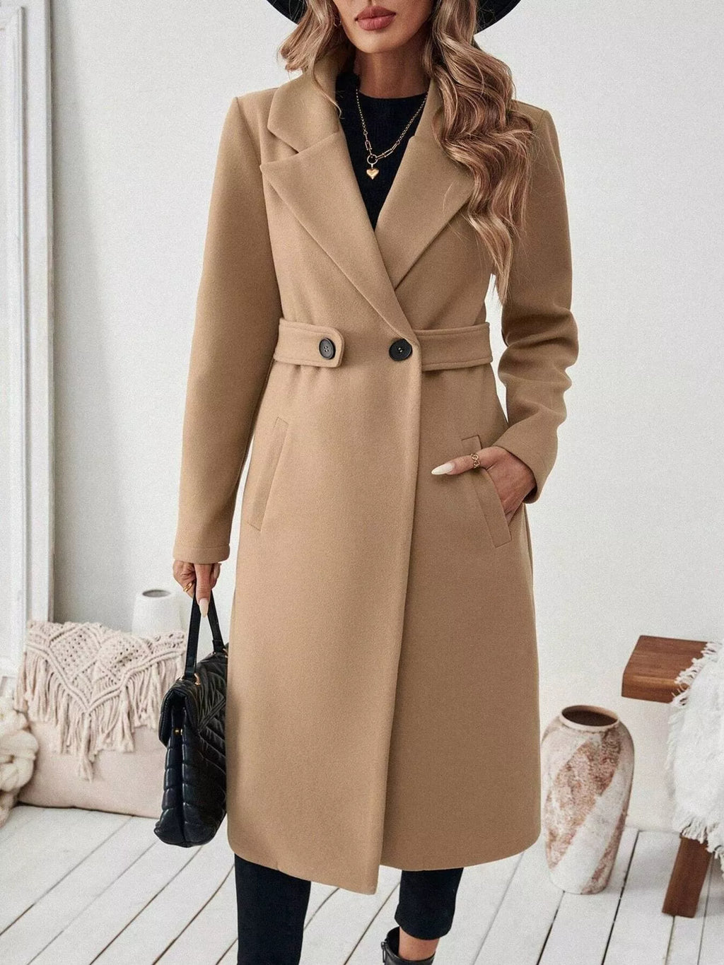 Lapel Collar Longline Coat (4)