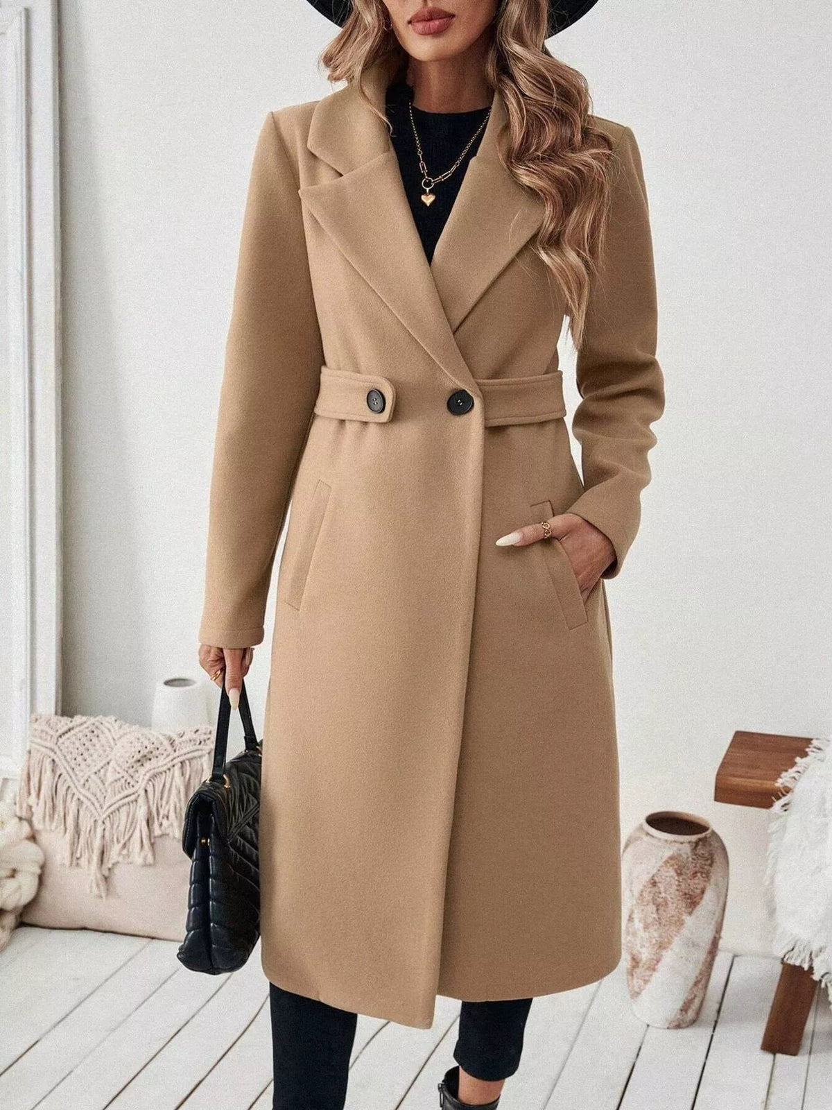 Lapel Collar Longline Coat (4)
