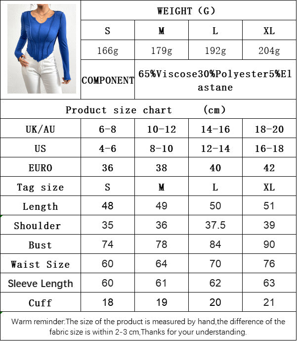 V-neck Irregular Stitching Exposed Knitted Long Sleeve photo 7