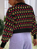 Floral Button Up Long Sleeve Cardigan (8)
