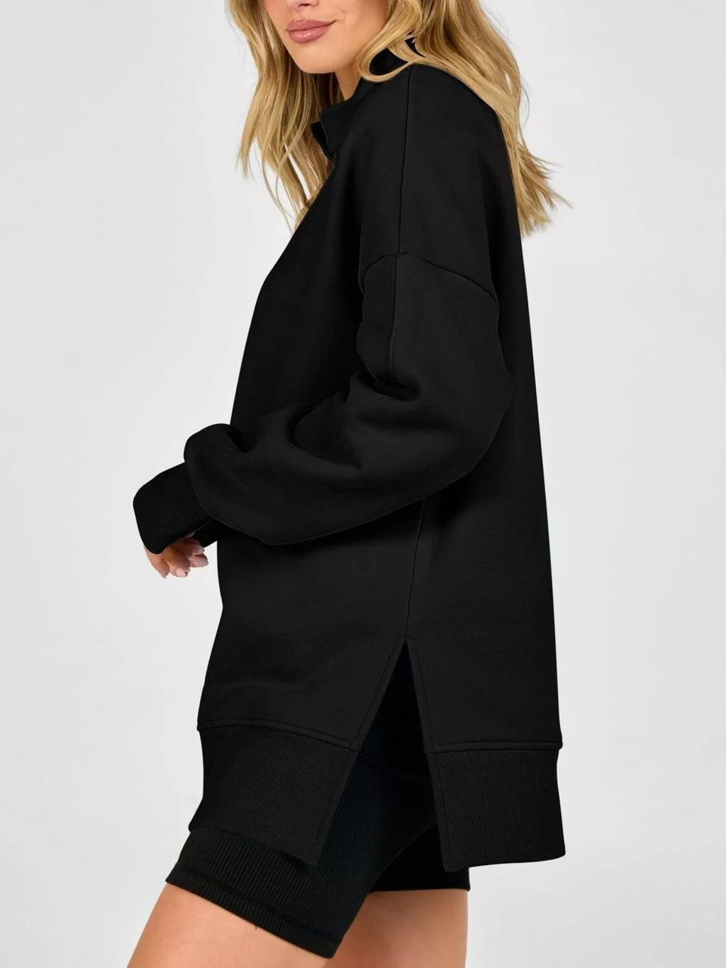 Quarter-zip Dropped Shoulder Sweatshirt (8)