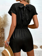 Tied Surplice Short Sleeve Romper (6)