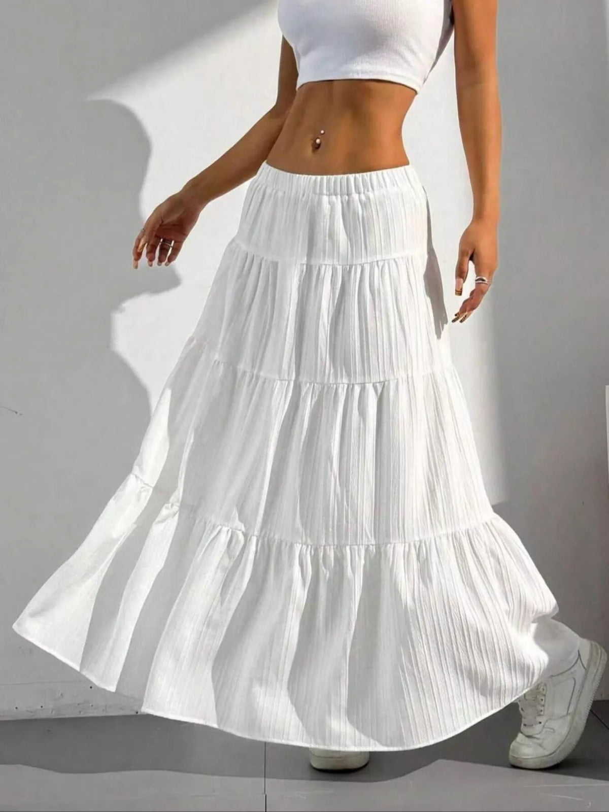 Flowy Tiered Maxi Skirt (2)