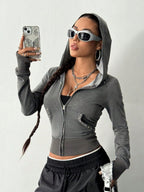 Zip-up Long Sleeve Hoodie (3)