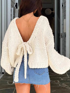 Tied Drop Shoulder Cardigan (10)