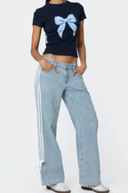 Side Striped Loose Fit Jeans (6)
