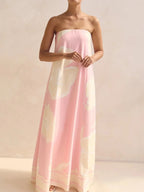 Smocked Printed Tube Maxi Dress (21)